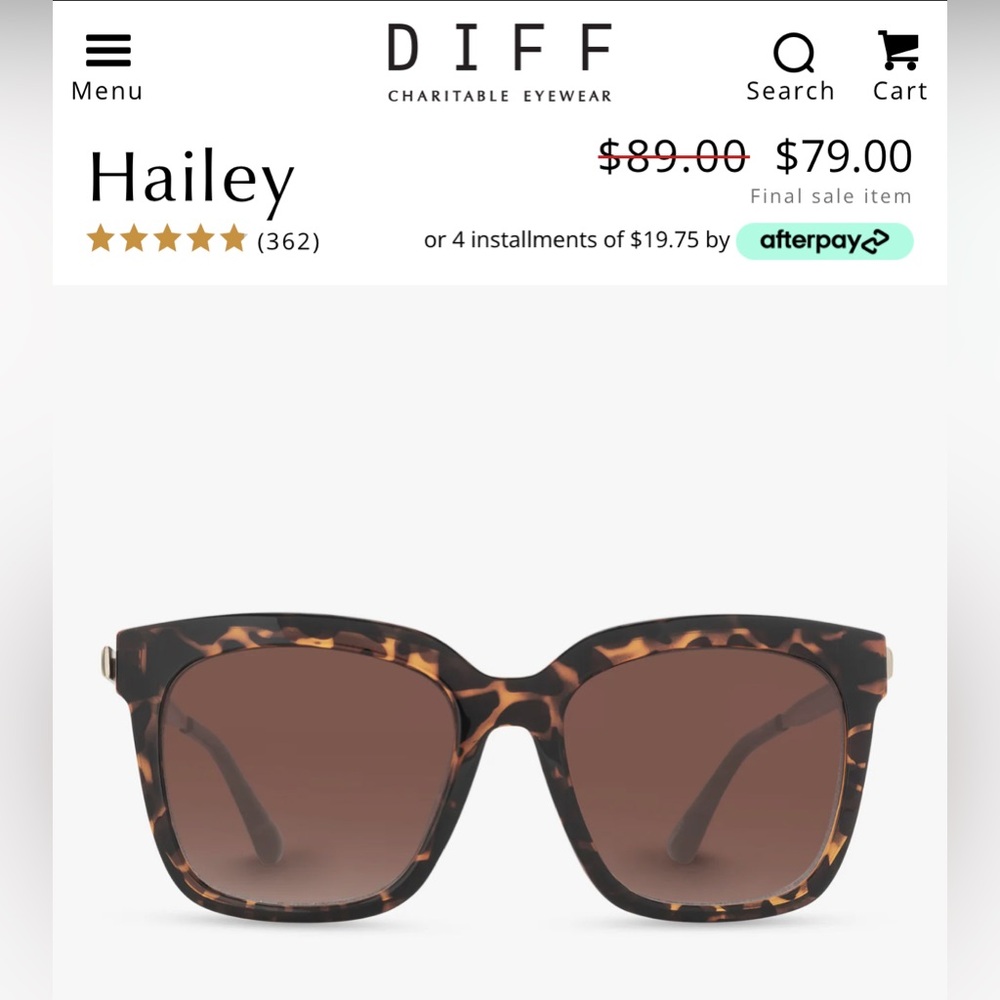 DIFF Charitable Eyewear Hailey Tortoise Sunglasses